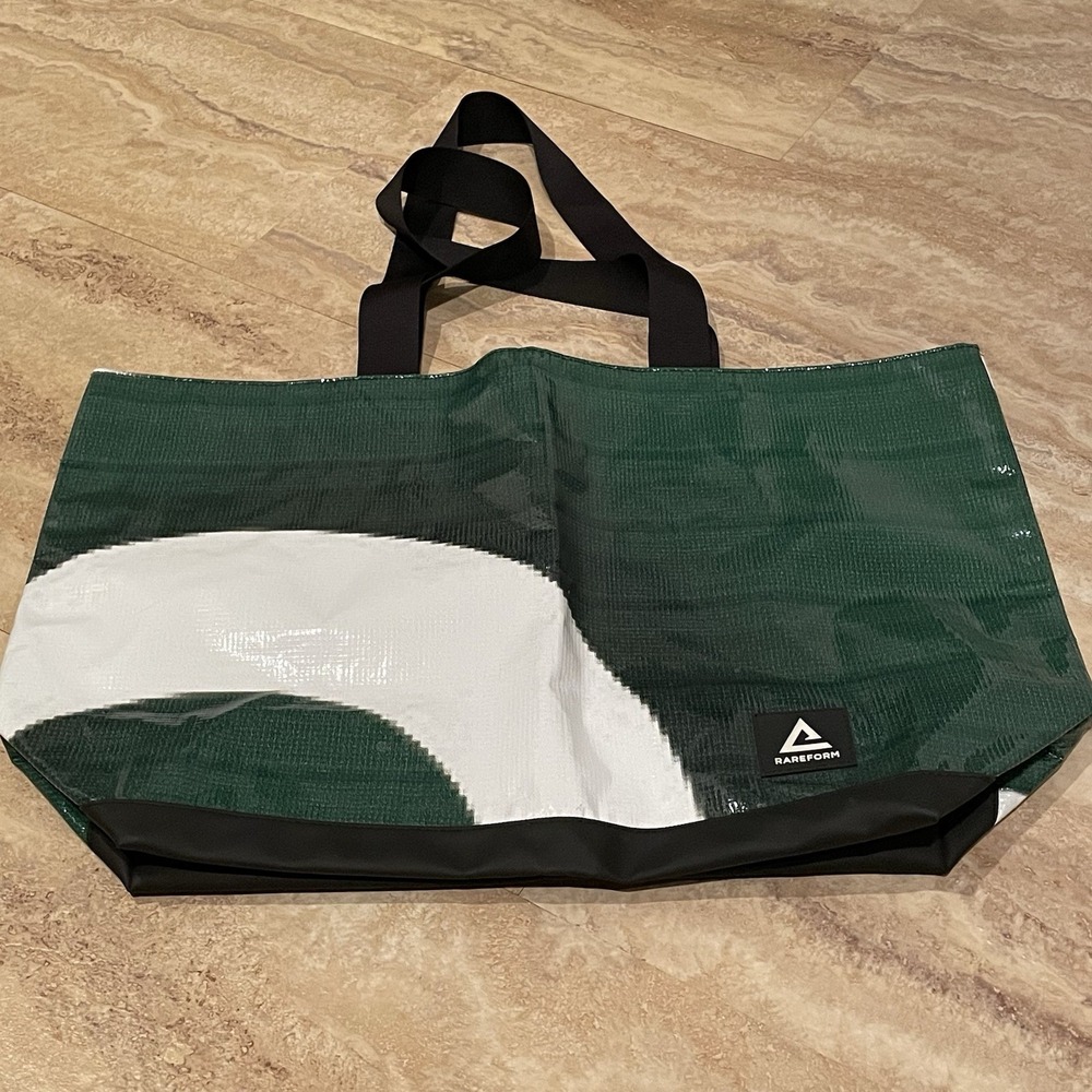Rareform Large Green Recycled Billboard Vinyl Tote Shopper Bag W/Handles, New